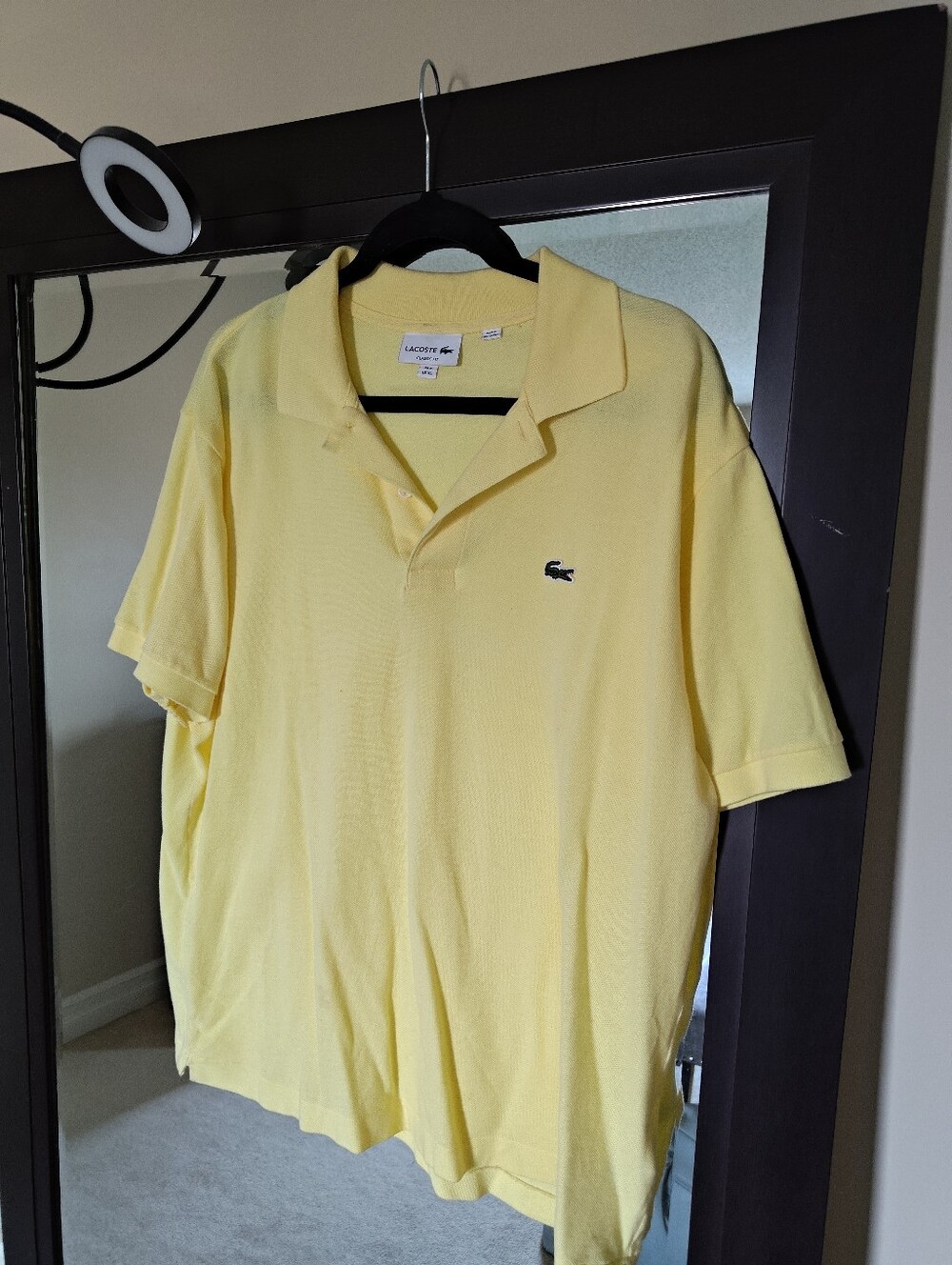 Yellow Lacoste Polo golf Shirt XL